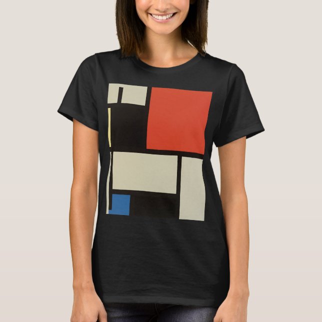 Mondrian Composition Modern Abstrakt Painting Art T Shirt (Framsida)