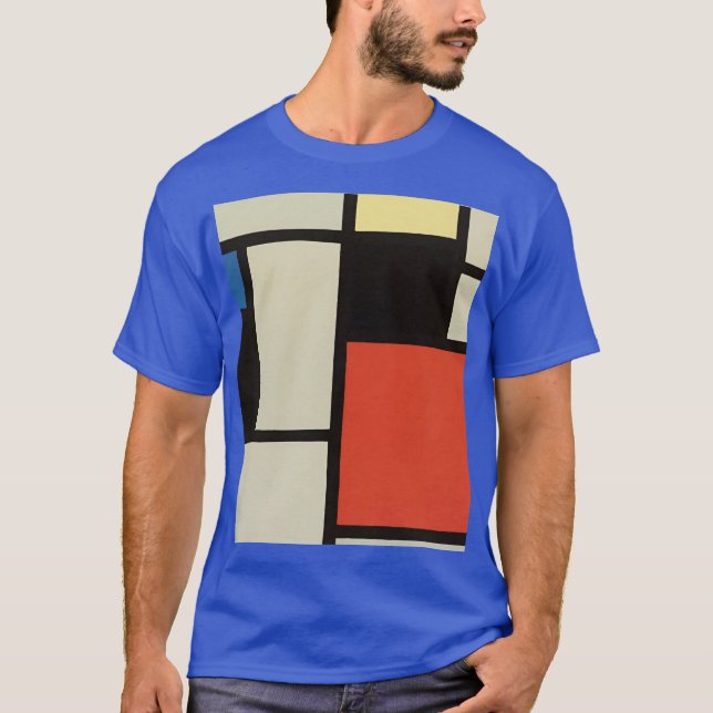 Mondrian Composition Modern Abstrakt Painting Art T Shirt (Framsida)