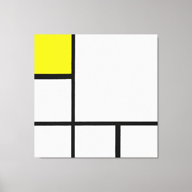 MONDRIAN COMPOSITION No. I with Gult Flygplan 1930 Canvastryck (Framsida)