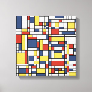 Mondrian De Stijl Mönster Canvastryck