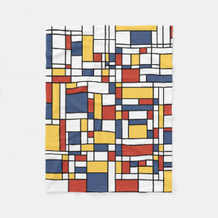 Mondrian De Stijl Mönster Fleecefilt