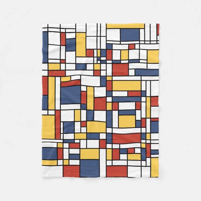 Mondrian De Stijl Mönster Fleecefilt (Framsidan)