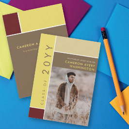 Mondrian Färg Blocks Mod Photo Studentfest Inbjudningar