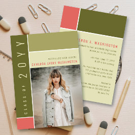 Mondrian Färgblock Mod Fotexamen Festligheter Inbjudningar