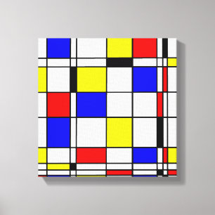 Mondrian färgrik Minimalist De Stijl modern konst Canvastryck