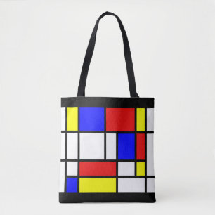 Mondrian - färgtotot hänger lös tygkasse