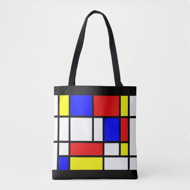 Mondrian - färgtotot hänger lös tygkasse (Framsida)