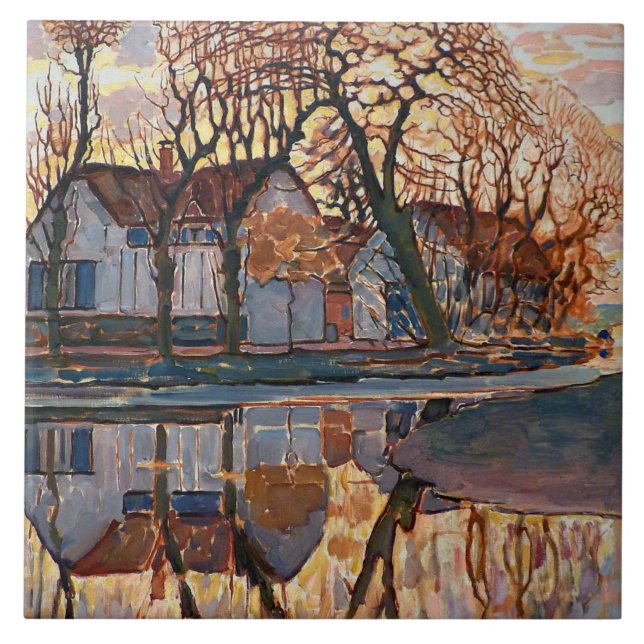Mondrian - Farm nära Duivendrecht Kakelplatta (Framsidan)