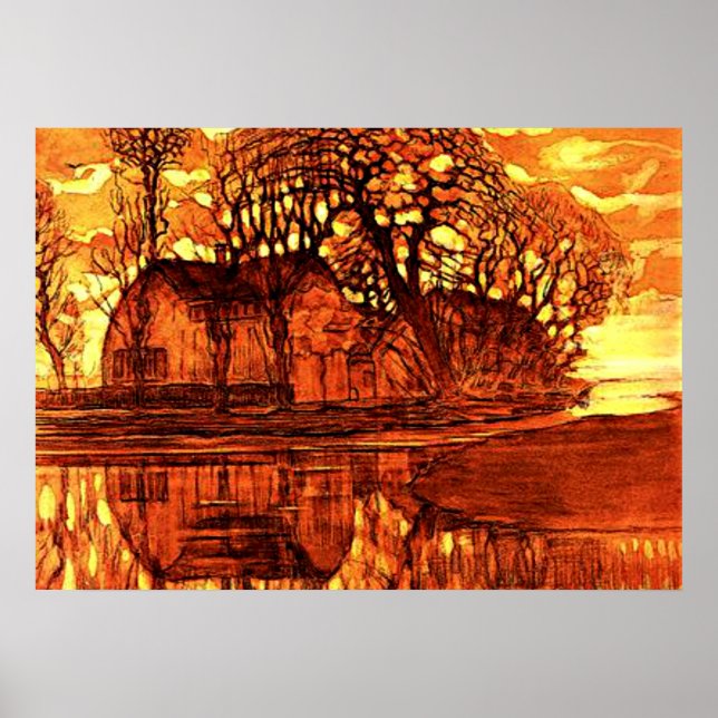 Mondrian - Farm vid Duivendrecht Poster (Framsidan)