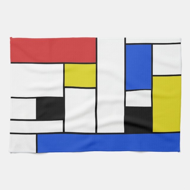 Mondrian fodrar kökshandduk 16" x 24", (Horisontell)
