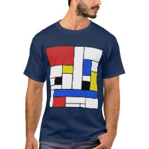 Mondrian fodrar manar mörka T-tröja