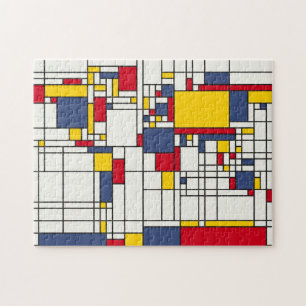 Mondrian för världskartaabstrakt stil pussel