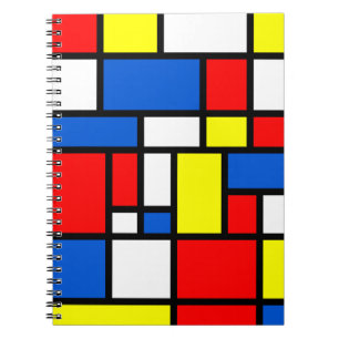 Mondrian gul röd blåttanteckningsbok anteckningsbok