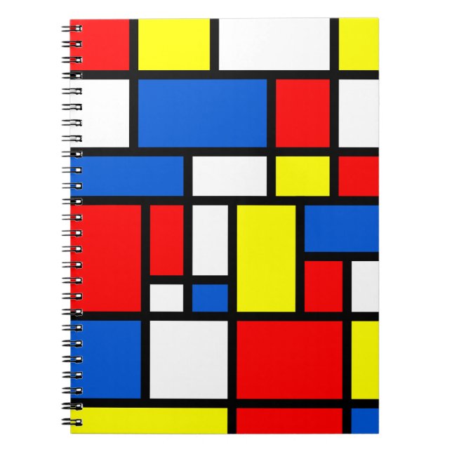 Mondrian gul röd blåttanteckningsbok anteckningsbok (Framsidan)