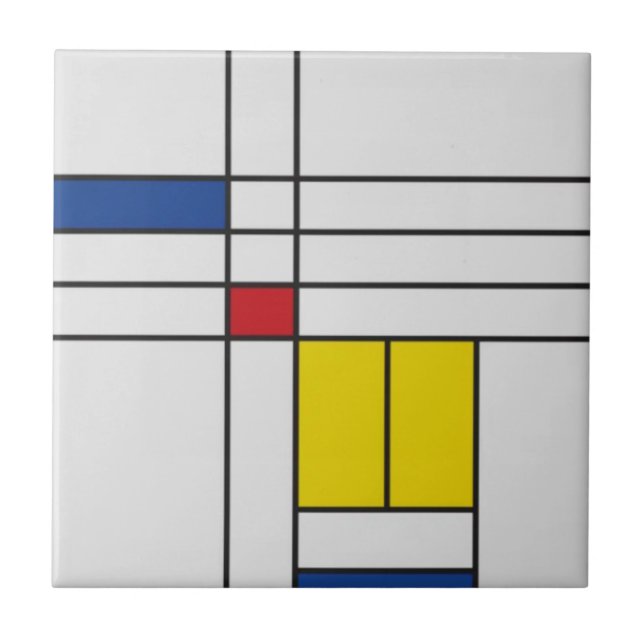Mondrian II Minimalist De Stijl Kakelplatta (Framsidan)