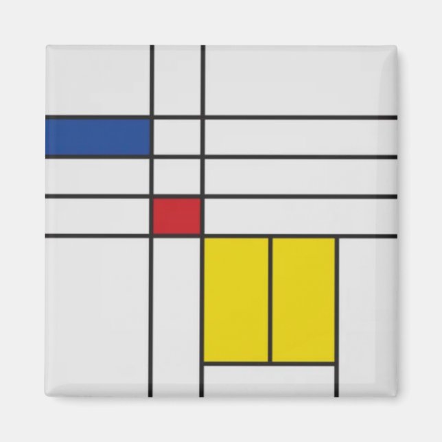 Mondrian II Minimalist De Stijl Magnet (Framsidan)