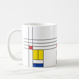 Mondrian II Minimalist De Stijl Modern Art Design Kaffemugg