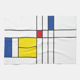 Mondrian II Minimalist De Stijl Modern Art Design Kökshandduk