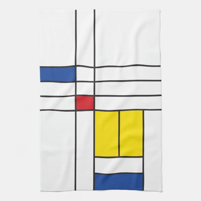 Mondrian II Minimalist De Stijl Modern Art Design Kökshandduk (Vertikal)