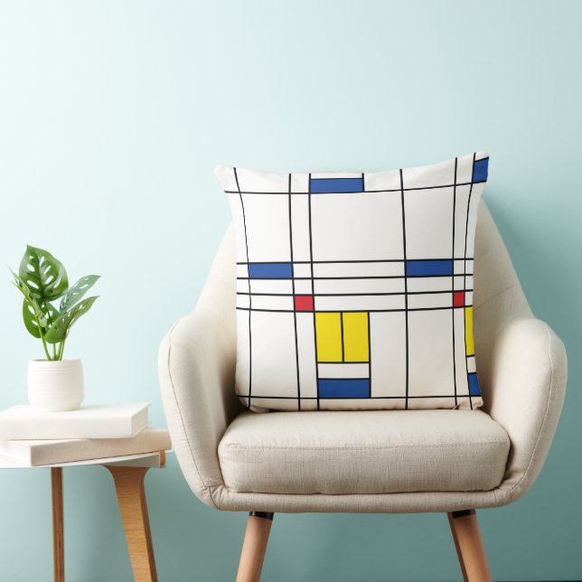 Mondrian II Minimalist De Stijl Modern Art Design Kudde (Stol)