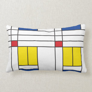 Mondrian II Minimalist De Stijl Modern Art Design Lumbarkudde