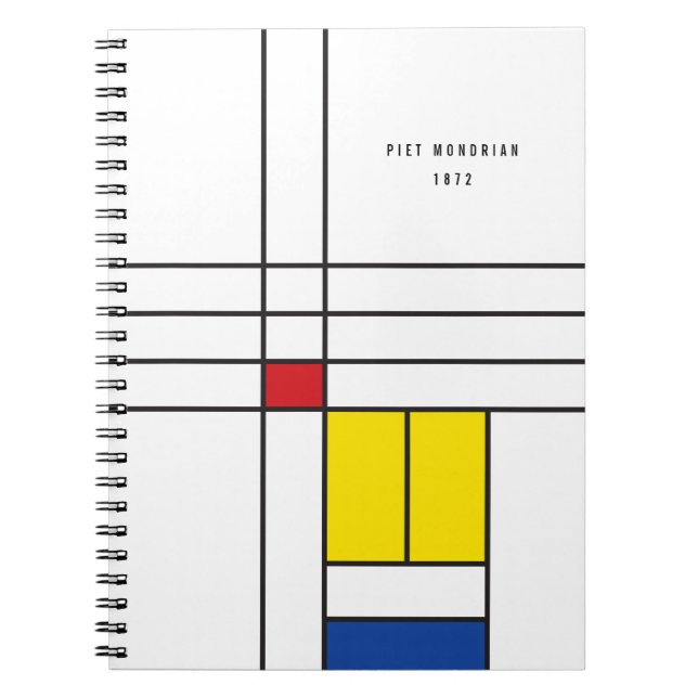Mondrian II Minimalistisk De Stijl Modern Konst De Anteckningsbok (Framsidan)