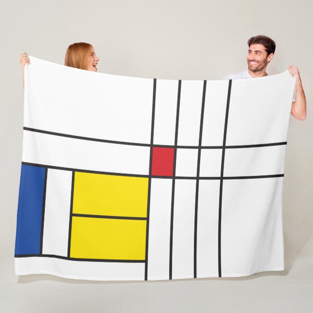 Mondrian II Minimalistisk De Stijl Modern Konst De Fleecefilt (På plats)