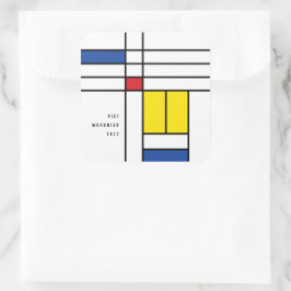 Mondrian II Minimalistisk De Stijl Modern Konst De Fyrkantigt Klistermärke