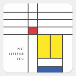 Mondrian II Minimalistisk De Stijl Modern Konst De Fyrkantigt Klistermärke
