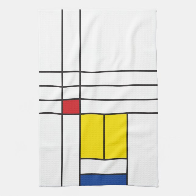 Mondrian II Minimalistisk De Stijl Modern Konst De Kökshandduk (Vertikal)