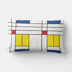 Mondrian II Minimalistisk De Stijl Modern Konst De Lumbarkudde