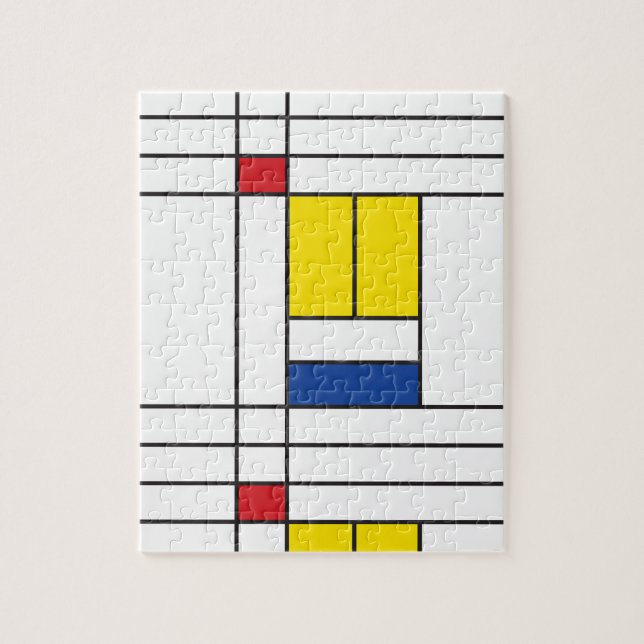 Mondrian II Minimalistisk De Stijl Modern Konst De Pussel (Vertikal)