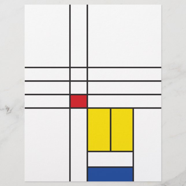 Mondrian II Minimalistisk De Stijl Modern Konst De Reklamblad (Framsidan)