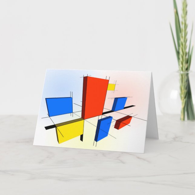 Mondrian Inspired 3D Kort (Framsida)