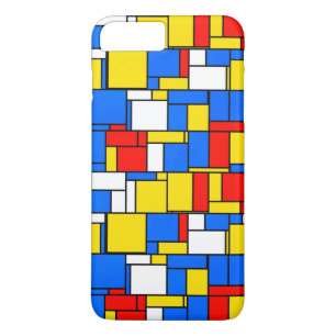Mondrian Inspired Stil Red Blue Mönster