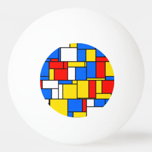 Mondrian Inspired Stil Red Blue Mönster Pingisboll