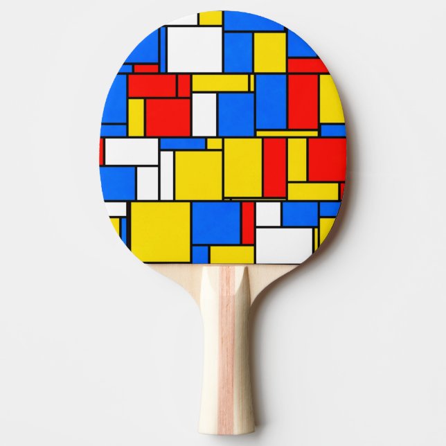 Mondrian Inspired Stil Red Blue Mönster Pingisracket (Framsidan)