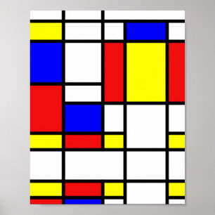 Mondrian inspirerad poster