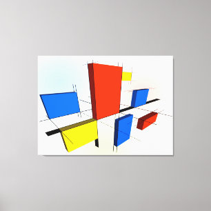 Mondrian inspirerade 3D Canvastryck