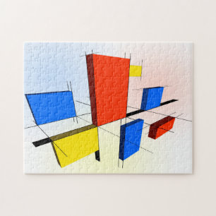 Mondrian inspirerade 3D Pussel