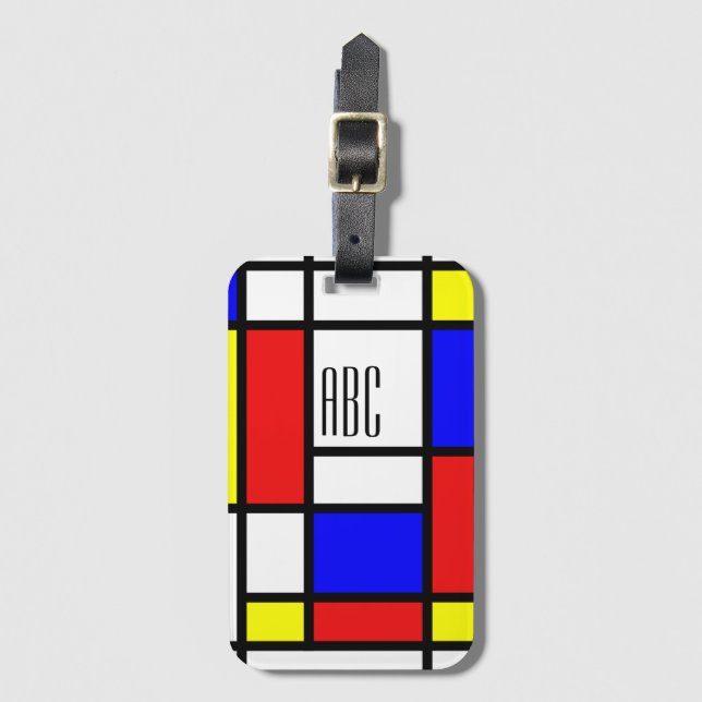 Mondrian inspirerade bagagebricka (Framsida vertikal)