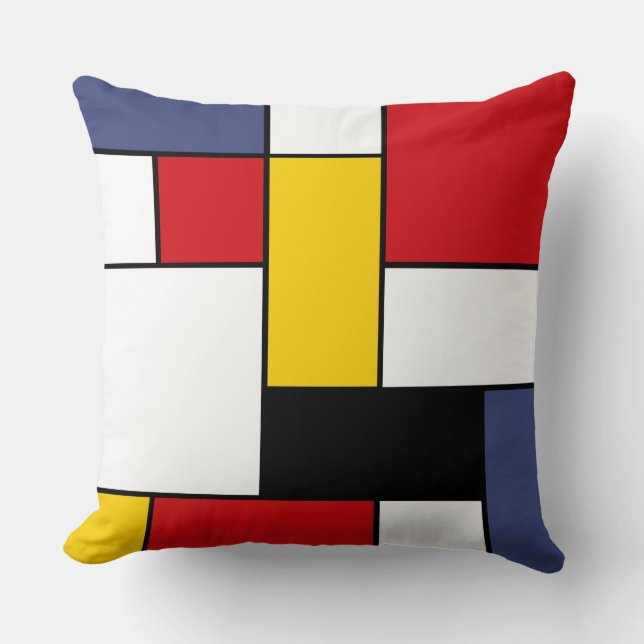 Mondrian inspirerade design kudde (Framsida)