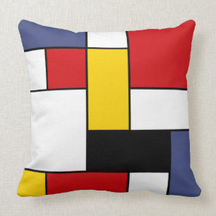 Mondrian inspirerade design kudde
