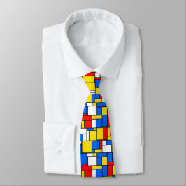 Mondrian inspirerade för blåttgult för stil det slips
