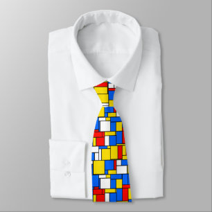 Mondrian inspirerade för blåttgult för stil det slips