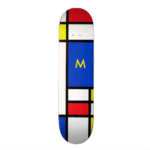 Mondrian inspirerade geometrisk mini skateboard bräda 18,5 cm