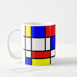 Mondrian inspirerade kaffemugg