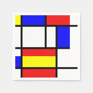 Mondrian inspirerade pappersservett