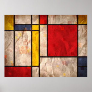 Mondrian inspirerade poster