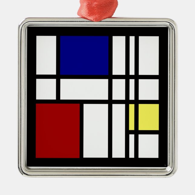Mondrian intryckkonst julgransprydnad metall (Framsidan)